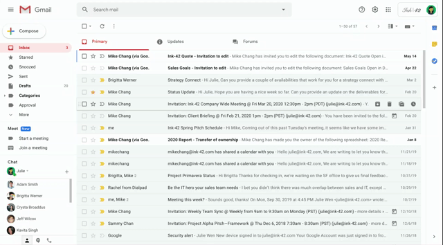 Gmail Quick Settings