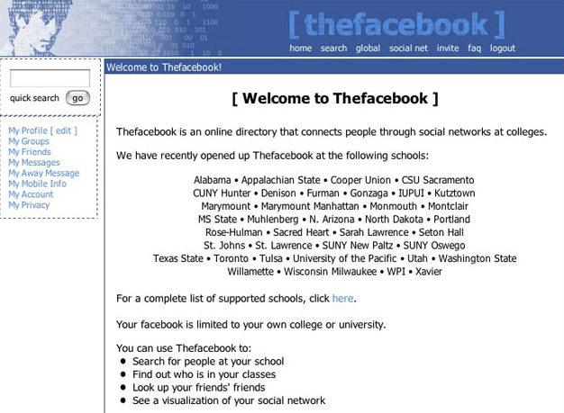 Facebook Logo Evolution begins with Thefacebook