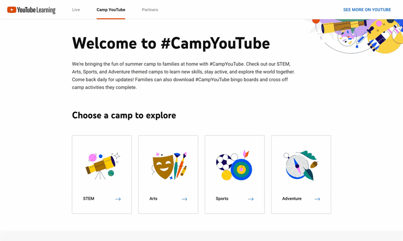 Virtual Summer Camps Via YouTube