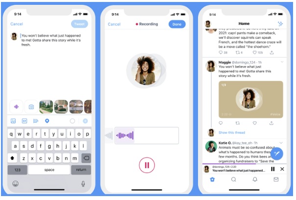 How to compose voice tweet