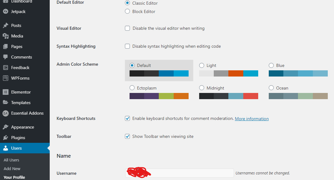 WordPress shortcuts