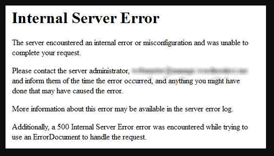 internal server error