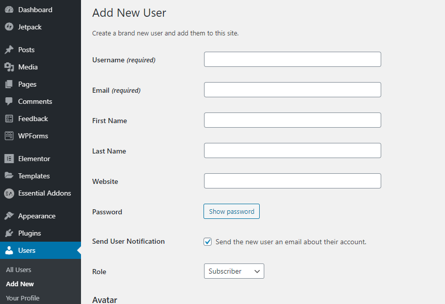 WordPress user roles