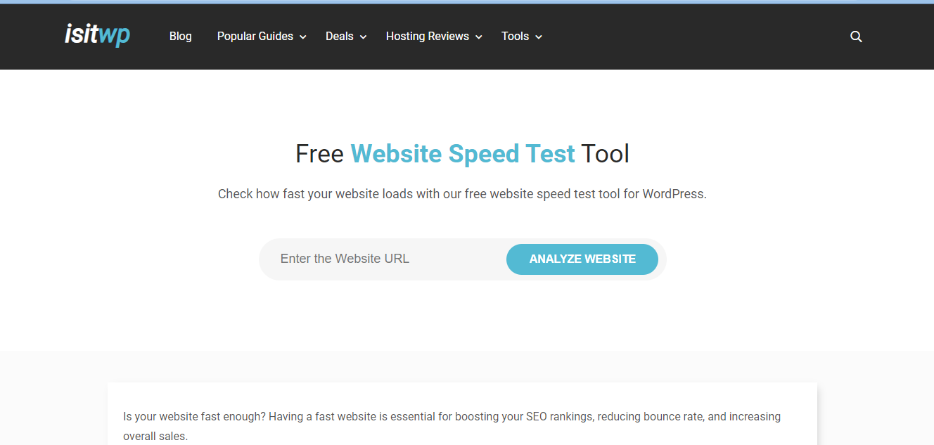 testing page load time in wordpress