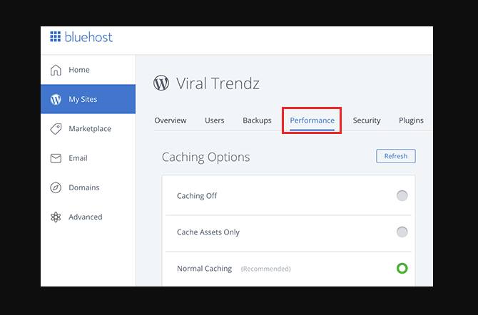 reducing page load time in bluehost web hosting