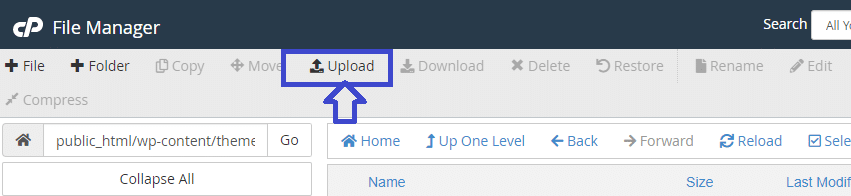 clicking upload icon