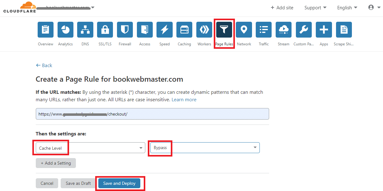 Bypass Settings on Cloudflare