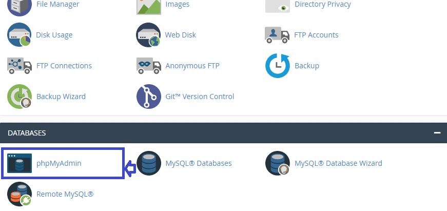 Locating phpmyadmin on c-panel
